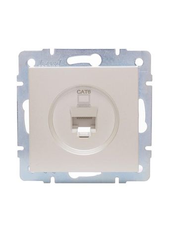 Розетка компьютерная 1-м СП Vesna механизм жемчуж./бел. перламутр LEZARD 742-3088-140