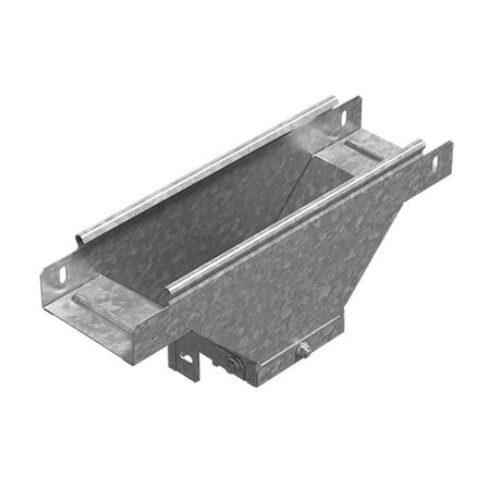 Ответвитель Т-образный вертикальный боковой к лотку 150х50, толщ. 1,0 мм, Сендзимир цинк, 080400 | ОТВБ-150х50-1,0-СЦ Ostec