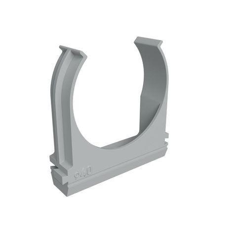 Держатель для труб (клипса) KM-KK-40 d40мм пластик сер. (уп.30шт) КМ LO67228 КМ-Профиль