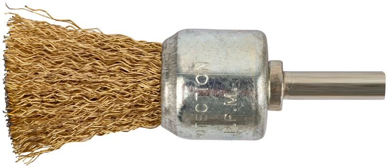 Корщетка-венчик со шпилькой стальная латунированная волнистая проволока 24мм КУРС 38470