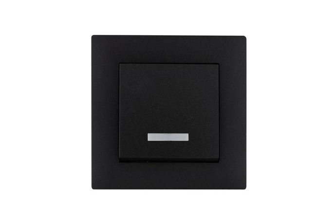 Выключатель 1-клав. с подсветкой Karea RIZZ STAR чер. Makel 88054021