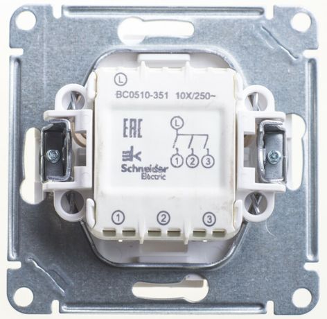 Выключатель 3-кл. СП W59 10А IP20 10AX механизм бел. SE VS0510-351-1-86 APC