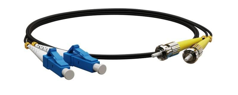 FC-D2-9-LC/UR-ST/UR-H-3M-LSZH-BK Патч-корд волоконно-оптический (шнур) SM 9/125 (OS2), LC/UPC-ST/UPC, 2.0 мм, duplex, LSZH, 3 м| 441887 | Hyperline