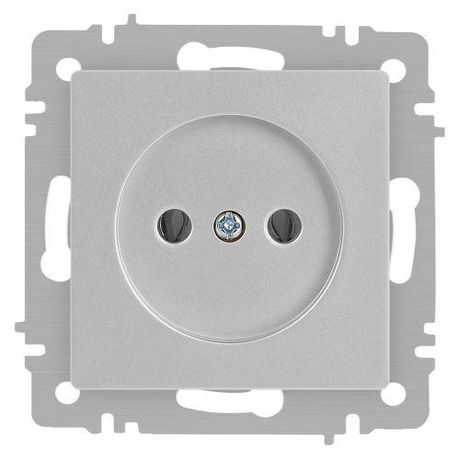 Розетка однофазная скрытого монтажа, в рамку без шторок алюминий 16А 250В IP20 винтовые зажимы 6-201-03 Intro Accent - Б0063661 ЭРА