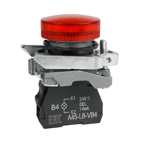 Сигнальная лампа OptiSignal D22 C4-L-B4 красная металл 24VAC/DC XB4BVB4 |332177| КЭАЗ