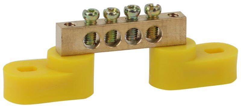 Шина PE "земля" на двух угловых изоляторах ШНИ-6х9-4-У2-Желтый (10/250/12000) NO-222-107-1 | Б0044156 ЭРА