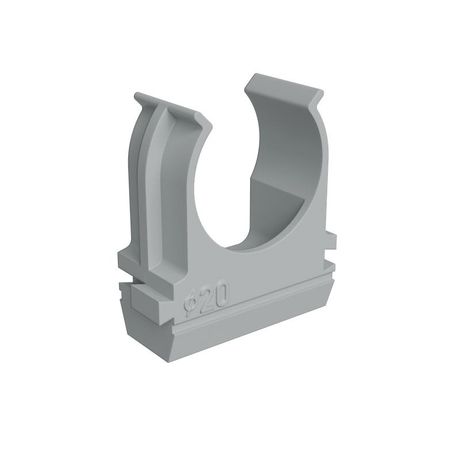 Держатель для труб (клипса) KM-KK-20 d20мм пластик сер. (уп. 100шт) КМ LO67225 КМ-Профиль