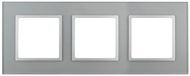 Рамка для розеток и выключателей алюминий стекло ЭРА Elegance 14-5103-03 - Б0034508