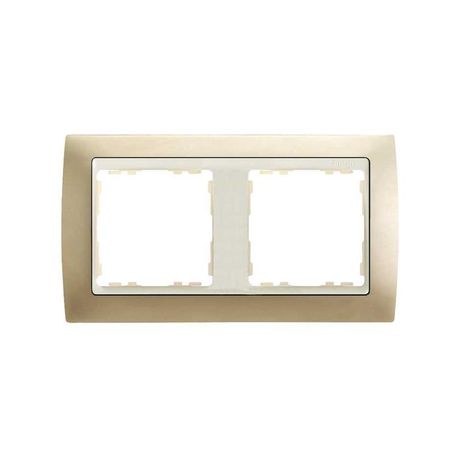 Рамка на 2 поста, S82, шампань матовая - сл.кость 82724-34 Simon