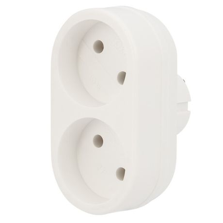 Двойник электрический 10А вертикальный без заземления, белый - 11-1074 MEET