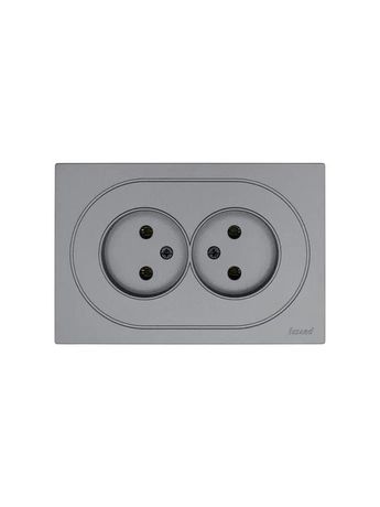 Розетка 2-м СП OSEN без заземл. ПБТ механизм сер. матов. LEZARD 743-7400-128B