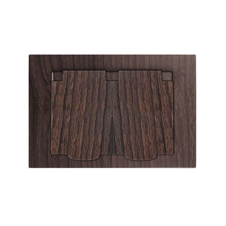 Розетка двухместная с крышкой UNIVersal серия Афина с/з, с/у, 16А, 220В, венге (еврослот), механизм - A0031-V Союз