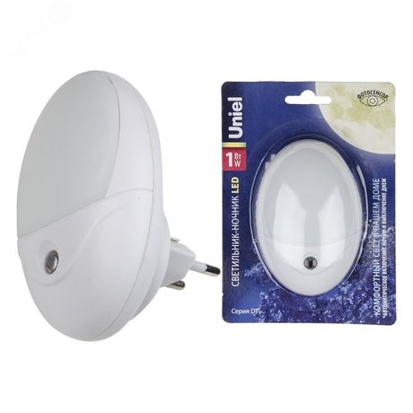 Овал DTL-317 С фотосенсором (день-ночь) Белый ТМ Uniel - UL-00007055 Светильник-ночник-