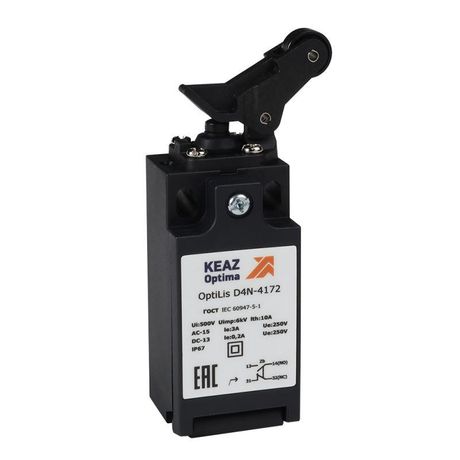 Выключатель концевой OptiLiS D4N-4172 рычаг роликовый вертикальное перемещение EN 50047 XCKN2127P20 | 365305 КЭАЗ