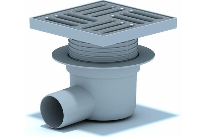 Трап горизонтальный регулируемый с сухим затвором решетка нерж. сталь ВК ПП 100/100х50 АНИ TQ5602 сер. RTP 11416