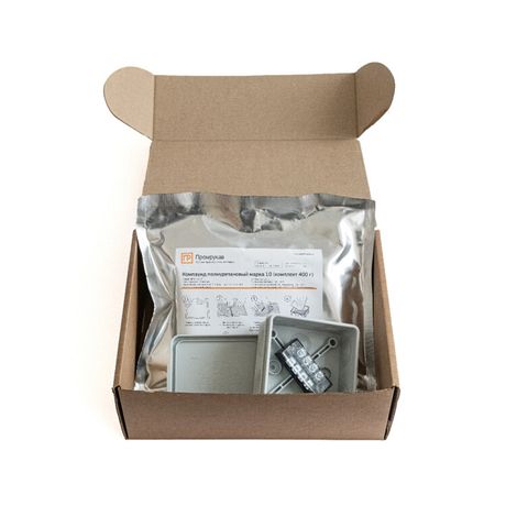 Коробка распределительная двухкомпонентная (HF) с компаундом и 4-кл. зажимами, сечение до 1,5 мм², 80х80х40 серая IP68| PR80.0174 | Промрукав Строитель