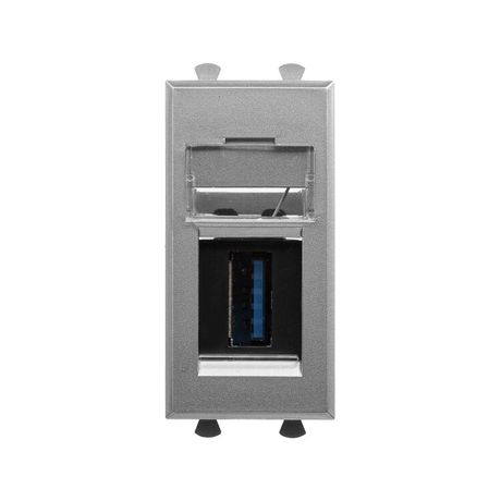 Розетка USB 3.0 1мод. Avanti "Закаленная сталь" тип А-А модульная DKC 4404301 ДКС