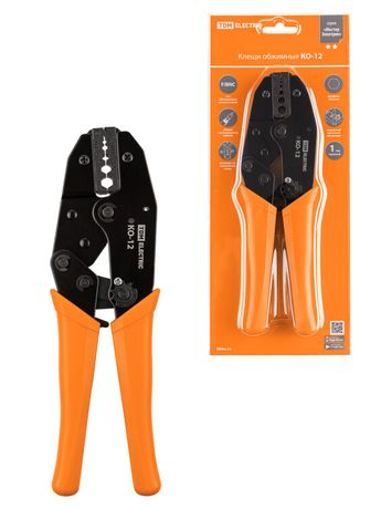 Клещи обжимные КО-12, обжим F и BNC разъемов (RG-58, RG-59, RG-62, RG-174, FO), "МастерЭлектрик" | SQ1001-0009 TDM
