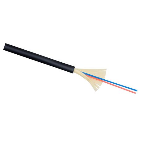 Кабель волоконно-оптический 50/125 (OM4) многомодовый, 2 волокна, плотное буферное покрытие (tight buffer), внутренний/внешний, (-40C ~ +60), LSZH, черный - TB-A-7-02T-E-K-LSZH-IN/OUT-40 Cabeus 9233c