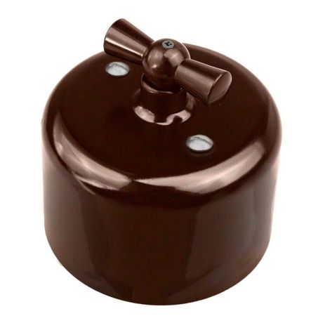 Выключатель поворотный 1 кл., коричневый - R1-210-02 BIRONI