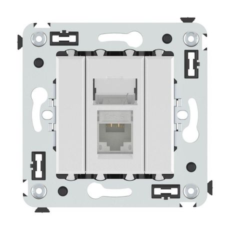 Компьютерная розетка RJ-45 в стену, кат.6 одинарная,"Avanti", "Белое облако" | 4400293 DKC ДКС