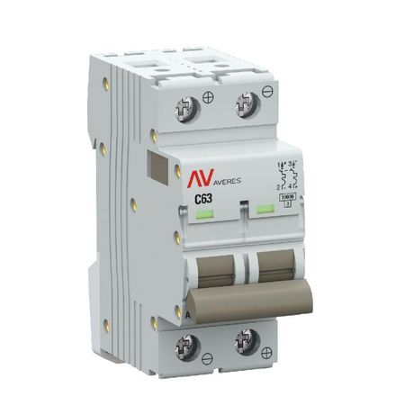 Выключатель автоматический AV-10 DC 2P 63A (C) 10kA AVERES |mcb10-DC-2-63C-av| EKF