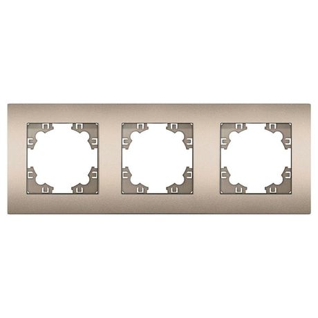 Рамка трехместная горизонтальная серия Афина шампань (еврослот) - A0045-Br Союз