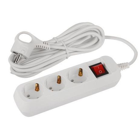 Удлинитель электрический ЭРА UDL-10-350-ES Greenline 3 розетки с заземлением выключателем 5м ПВС 3x0.75мм2 | Б0065080