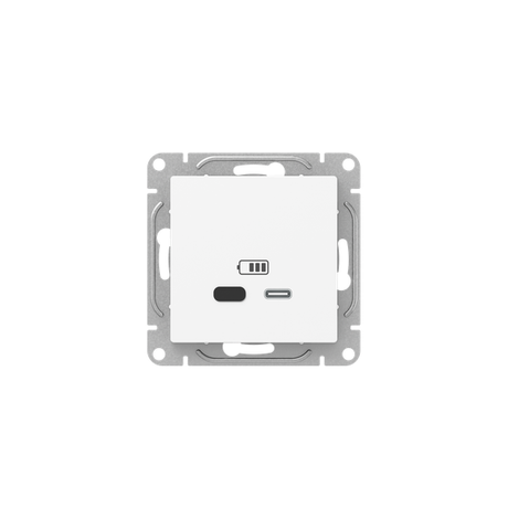 Механизм розетки USB-С, быстрая, белый Эпика EKF | UP1-SOW-USBCF