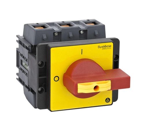 КРАСНОЙ РУКОЯТКОЙ НА ДВЕРЦУ 4 ВИНТА 1 ЗАМОК - MSD125360R ВЫКЛЮЧАТЕЛЬ-РАЗЪЕДИНИТЕЛЬ 3P 125A IP20 С APC