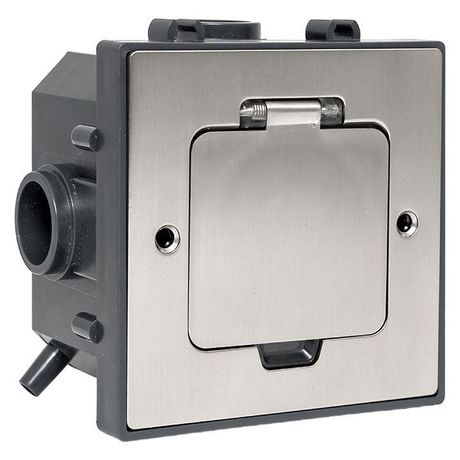 Лючок напольный C-Line 2 IP44 86*86 мм на 2модуля=1пост (с напольной коробкой для установки в фальш-пол и бетон) матовый никель | cl-ln-knl-2 EKF