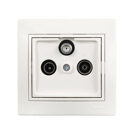 Розетка телевизионная проходная TV/SAT-Radio Mira с бел. вставкой LEZARD 701-0202-134