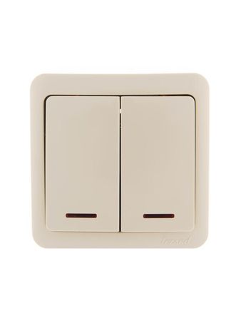 Выключатель 2-кл. 1п ОП Viola 10А IP20 с подсветкой крем. LEZARD 751-0300-112