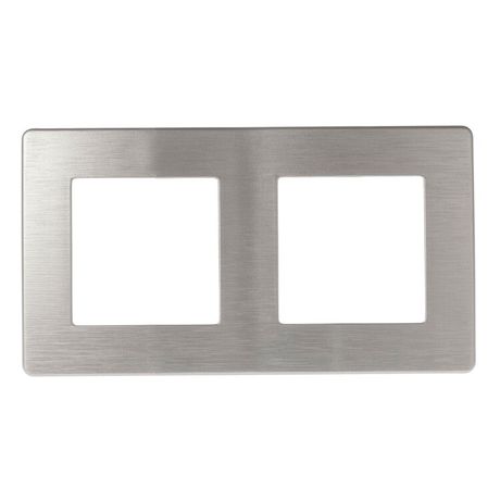 Рамка для розеток и выключателей ЭРА Серия 12 12-5102-03 на 2 поста, Сатин, алюминий | Б0052511