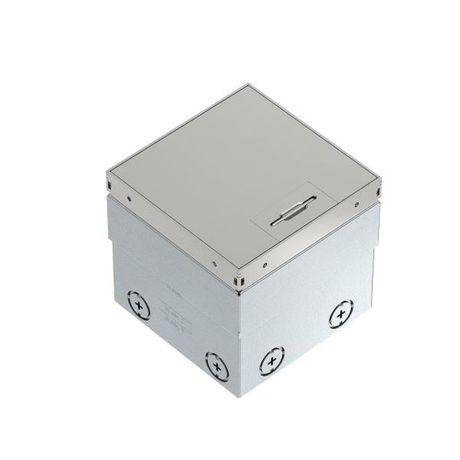 Лючок укомплектованный UDHome2 2 розетки 2К+З (без выемки под н/п) сталь нерж. 140х140х110мм OBO 7368326 Bettermann