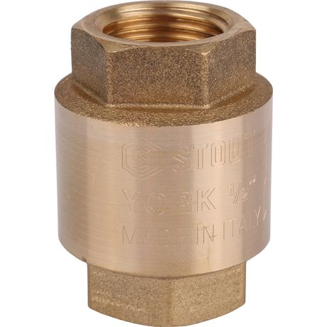 Клапан обратный пружинный муфтовый 1/2' с пластиковым седлом - RG008T8CKERRJ5 STOUT SVC-0012-000015