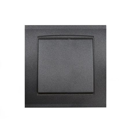 Выключатель одноклавишный серия Бриллиант, скрытой установки, 10А, 220В, механизм, графит - 7947366-Gr Союз