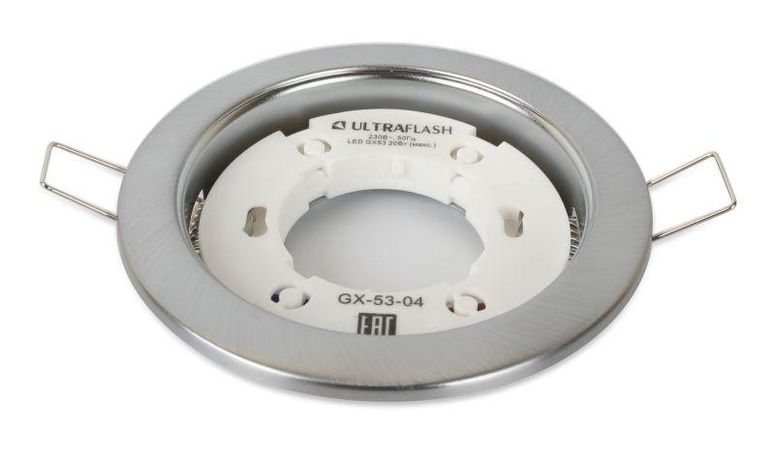 Светильник точечный GX-53-04 220В встраив. метал. матов. хром. Ultraflash 14058