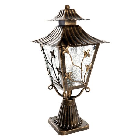 Светильник декоративный уличный PL634 60W 230V E27 224*224*480мм черное золото, на постамент | 11644 Feron