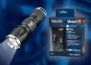 Фонарь рабочий Premium «Iron domination 185» P-ML071-BB Black алюм. , XP-E {Q4} CREE LED, ной короб, 1 х CR123A в/к, черн | 05722 Uniel