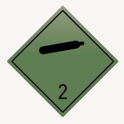 Знак для маркировки опасных грузов 2.1 ''Невоспламеняющиеся, нетоксичные газы'' 250х250 мм, пленка самоклеящаяся ГОСТ 19433-88 - an-7-2-1 EKF