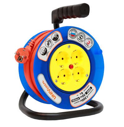 Удлинитель на катушке 4х20м 10А IP20 У10-014 ПВС 2х1 термозащита UNIVersal 9634593 Союз