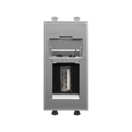 Розетка USB 2.0 1мод. Avanti "Закаленная сталь" тип А-А модульная DKC 4404401 ДКС