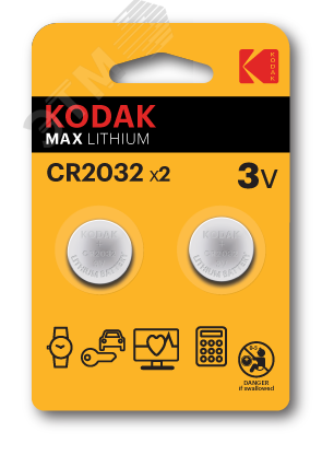 Батарейка Kodak CR2032-2BL MAX Lithium (60/240/43200) - Б0037004