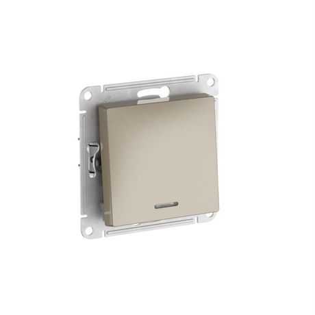 Переключатель 1-кл. AtlasDesign (сх. 6а) 10AX с подсветкой быстрозажим. клем. механизм шампань SE ATN000563S APC