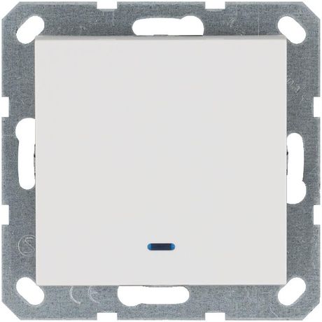 Переключатель проходной 1-кл. 10А IP20 с подсветкой механизм бел. глянцевый Jasmart G3012NW