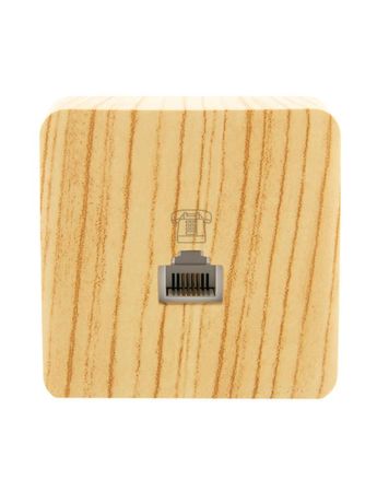 Розетка телефонная Viola RJ11 евро стандарт беленый дуб LEZARD 751-5200-137