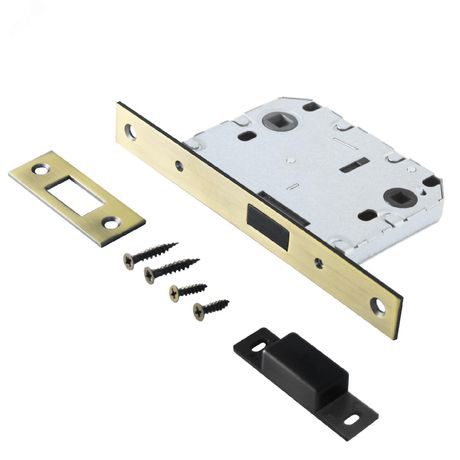 Защелка врезная универсальная без ручек для деревянных межкомнатных дверей, АЛЛЮР АРТ L7050-MS MAB бронза матовая - 11554 ПТК