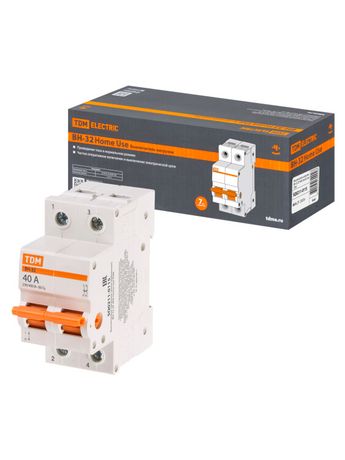 Выключатель нагрузки модульный (мини-рубильник) ВН-32 2P 40A Home Use | SQ0211-0115 TDM