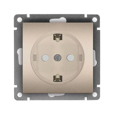 Розетка одноместная UNIVersal серия Афина с/з, с/у, з/ш, 16А, 220В, шампань (еврослот), механизм - A0049-Br Союз